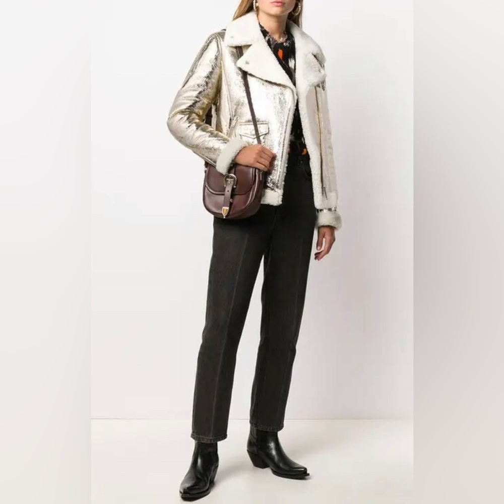 Golden Goose Assia sheepskin jacket in laminated leather/shearling lining NEW🔥 - Picture 5 of 15